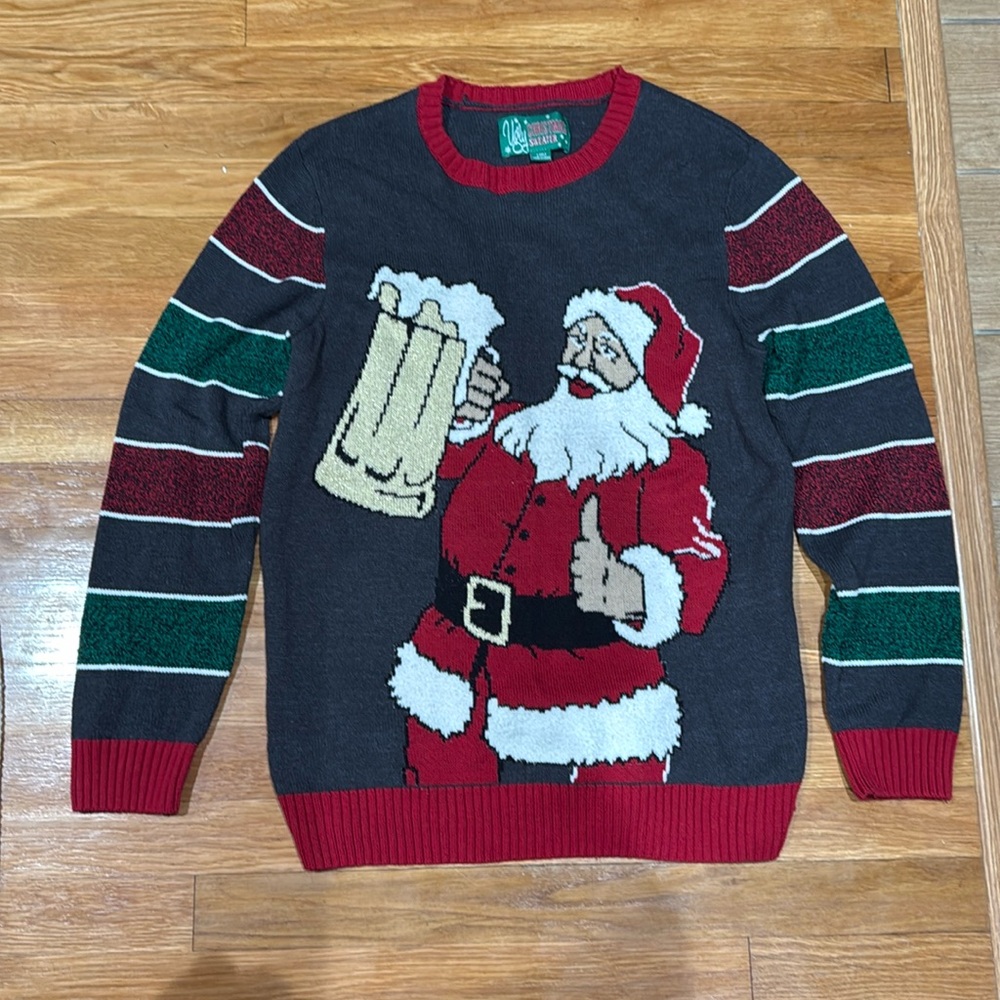 Ugly Christmas sweater , Men’s size M. Santa Claus